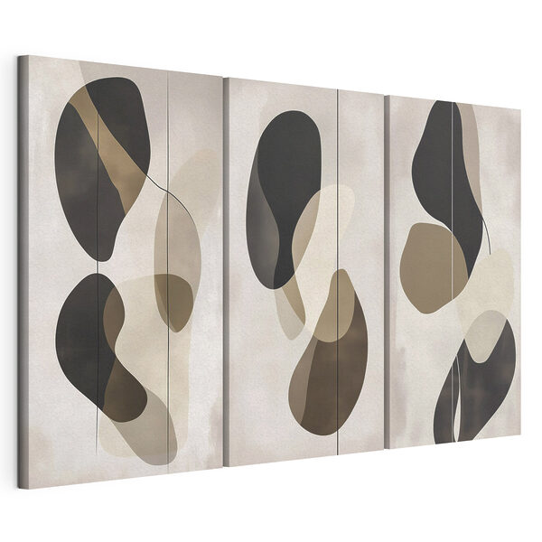 Tablou modular pe pânză Forme abstracte în nuanțe neutre