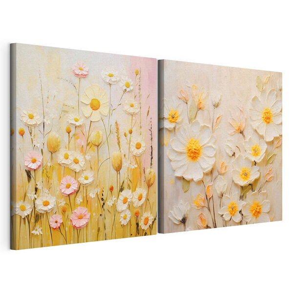 Tablou modular pe pânză Pictură cu flori pe pânză