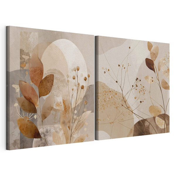 Tablou modular pe pânză Compoziție de artă abstractă inspirată din natură