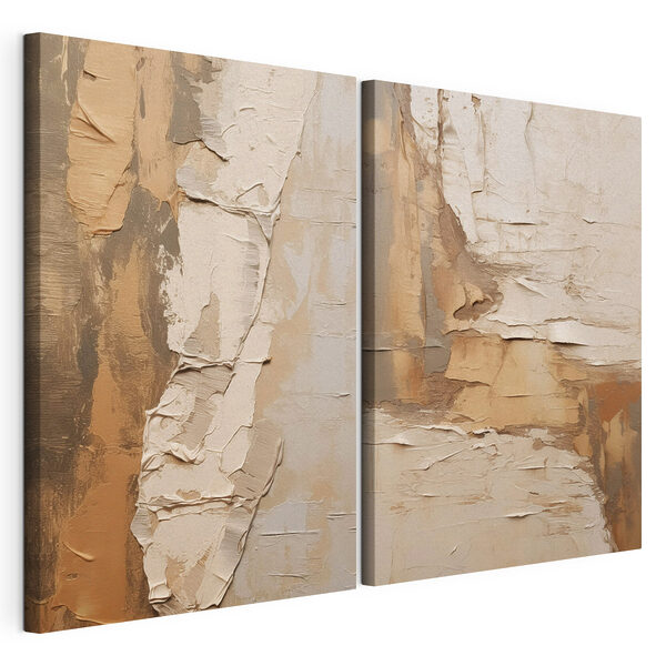 Tablou modular pe pânză Texturi abstracte în nuanțe calde