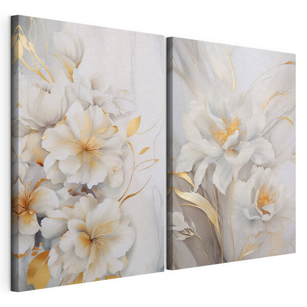 Flori delicate, în nuanțe delicate Tablou modular pe pânză Flori delicate, în nuanțe delicate