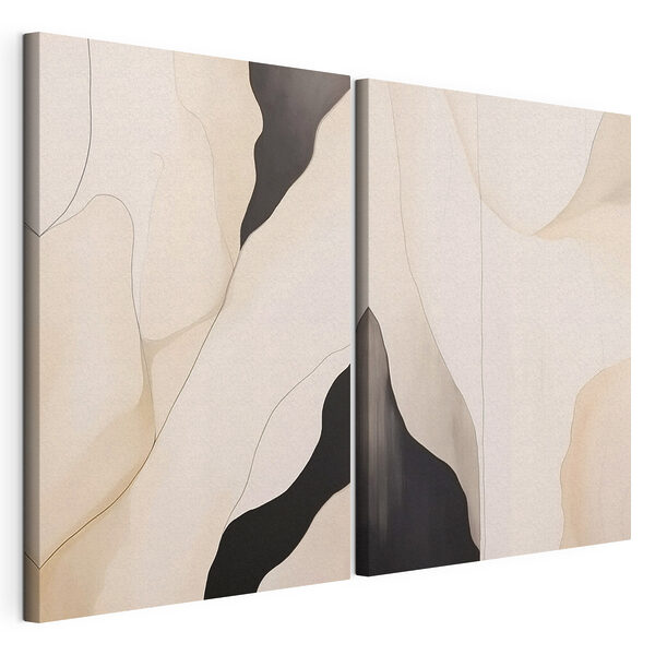 Forme abstracte în nuanțe discrete Tablou modular pe pânză Forme abstracte în nuanțe discrete