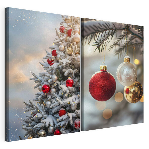 Tablou modular pe pânză Decorațiunile festive aduc bucuria sărbătorilor