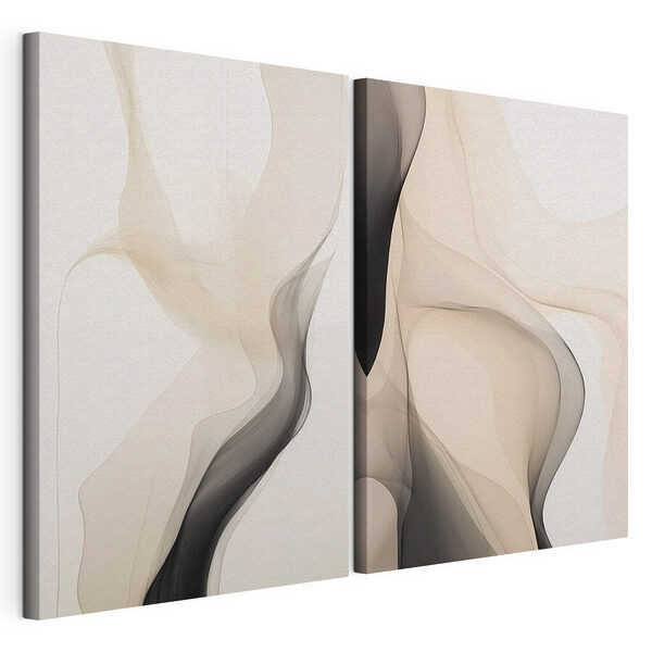 Tablou modular pe pânză Vârtejuri abstracte în nuanțe delicate