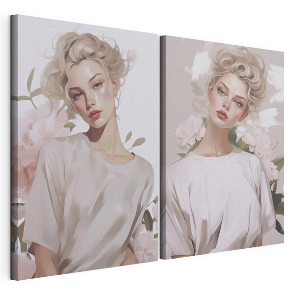 Colaj cu o femeie Tablou modular pe pânză Colaj cu o femeie