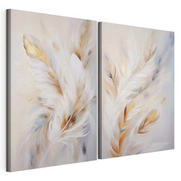 Tablou modular pe pânză Expoziție de opere de artă naturale, cu linii fluide