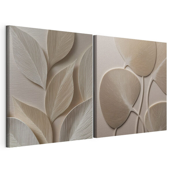 Tablou modular pe pânză Motive naturale în nuanțe delicate