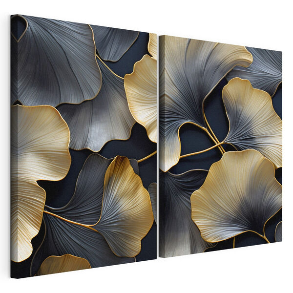 Frunze elegante, cu detalii complexe Tablou modular pe pânză Frunze elegante, cu detalii complexe
