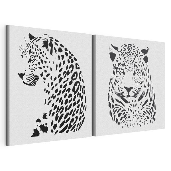 Tablou modular pe pânză Reprezentare artistică a măreției unui leopard