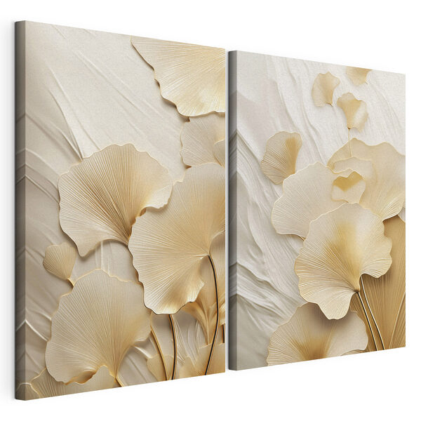 Tablou modular pe pânză Frunze delicate pe un fundal moale