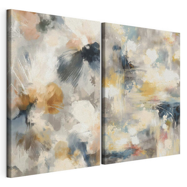 Nuanțe delicate într-o compoziție abstractă Tablou modular pe pânză Nuanțe delicate într-o compoziție abstractă