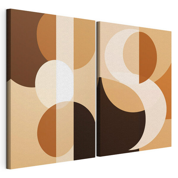 Forme abstracte în nuanțe calde Tablou modular pe pânză Forme abstracte în nuanțe calde