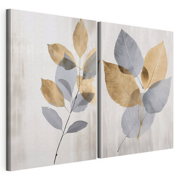 Tablou modular pe pânză Frunze elegante, cu un aer artistic