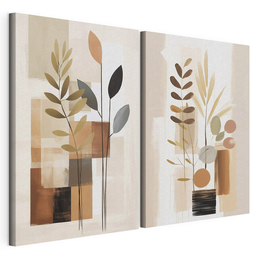Tablou modular Picturi cu plante și piețe (SKU: m30251)