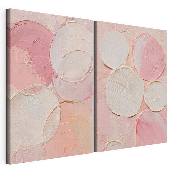 Forme abstracte în nuanțe delicate de pastel Tablou modular pe pânză Forme abstracte în nuanțe delicate de pastel