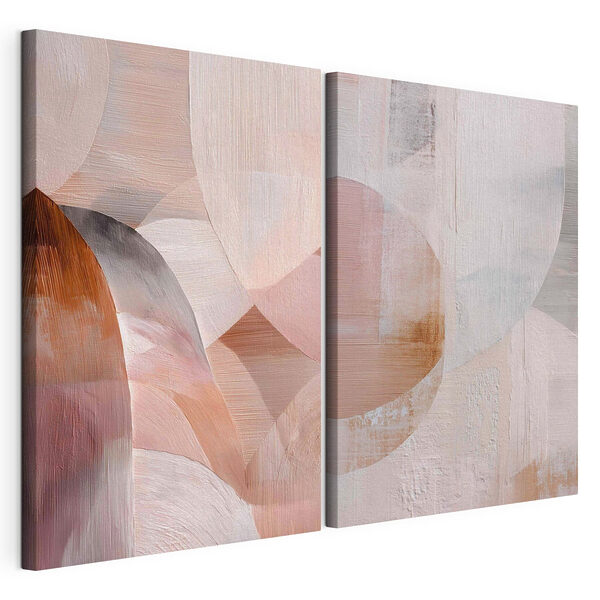 Forme abstracte în nuanțe delicate Tablou modular pe pânză Forme abstracte în nuanțe delicate