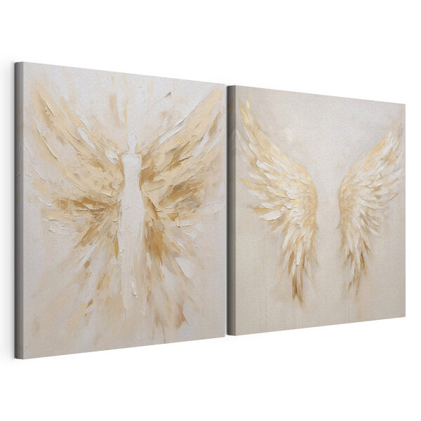 Tablou modular pe pânză Figuri angelice în nuanțe delicate