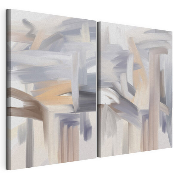 Nuanțele delicate se îmbină într-o armonie abstractă Tablou modular pe pânză Nuanțele delicate se îmbină într-o armonie abstractă