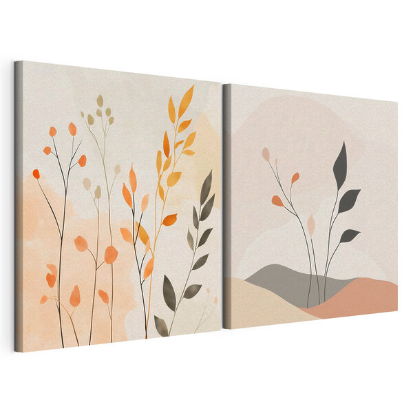 Tablou modular pe pânză Două imagini cu plante