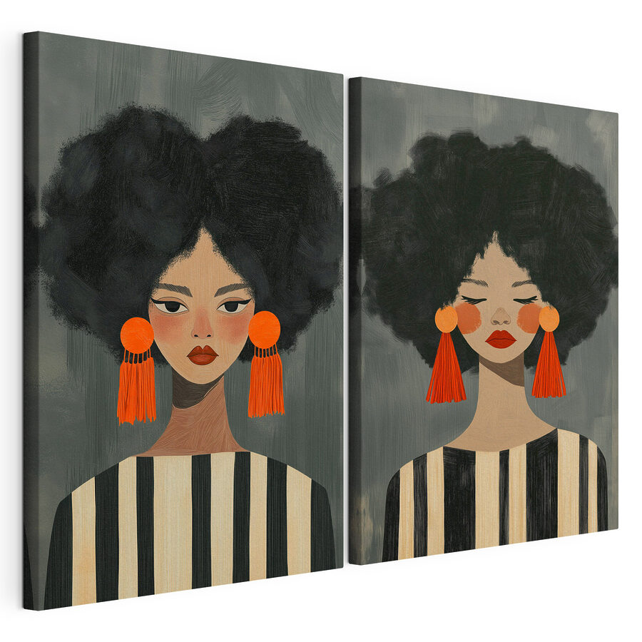 Tablou modular Afro cu personalitate (SKU: m30882)