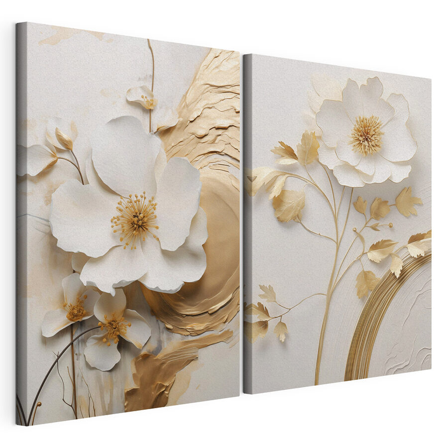 Tablou modular Flori delicate, cu detalii elegante (SKU: m30473)
