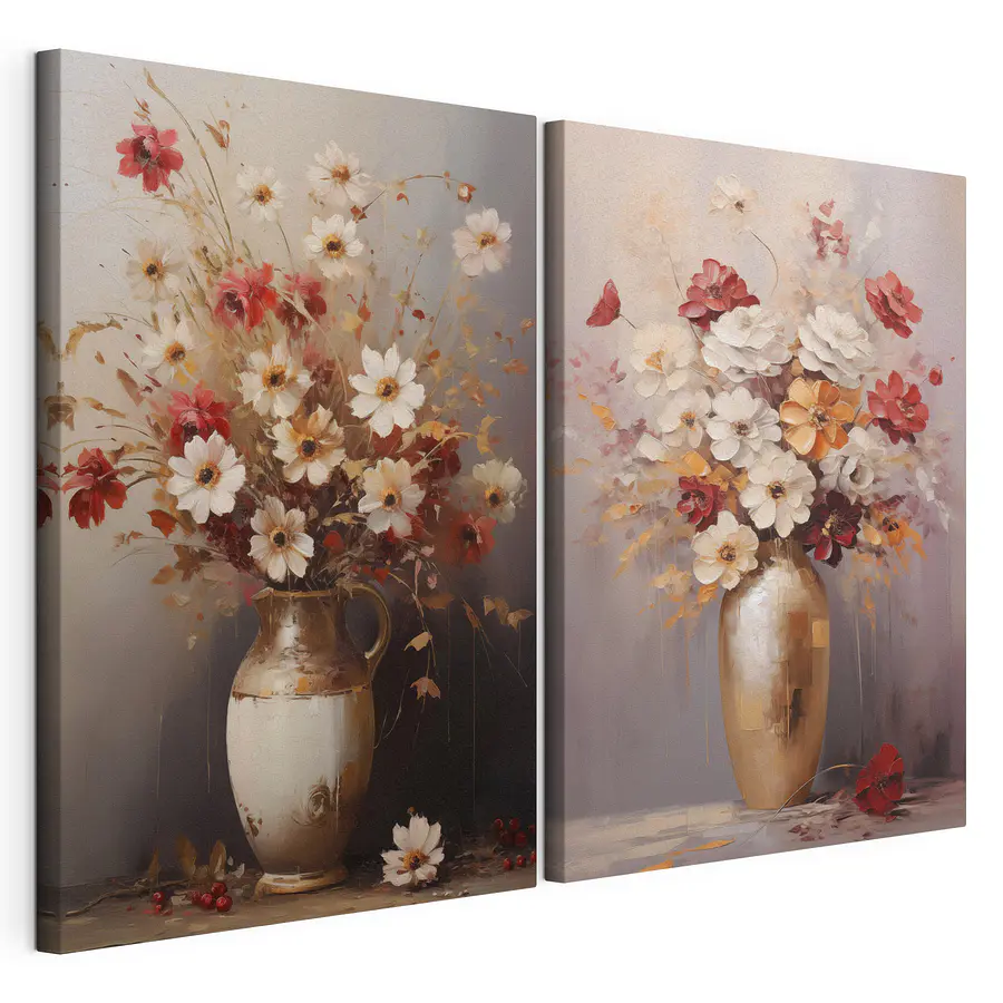 Tablou modular Căldura florilor din ulcior (SKU: m30477)