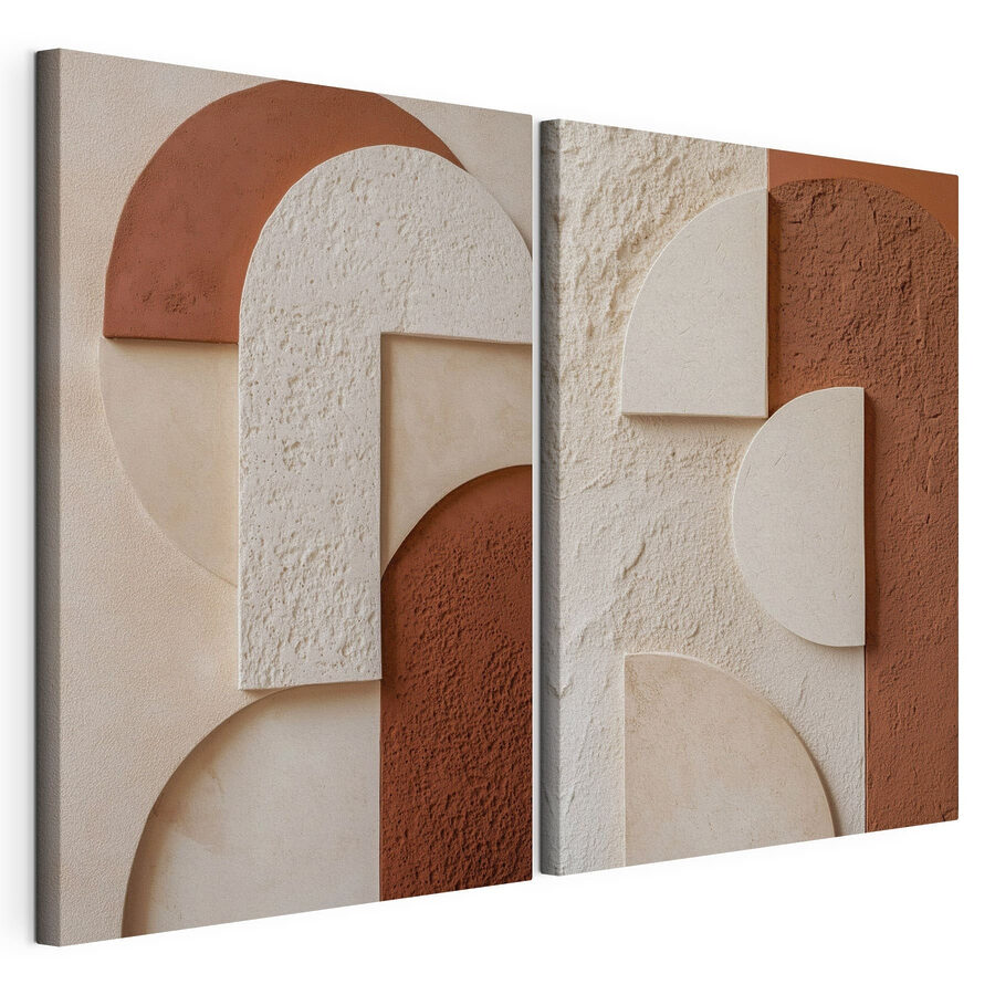 Tablou modular Forme abstracte în nuanțe armonioase (SKU: m30487)