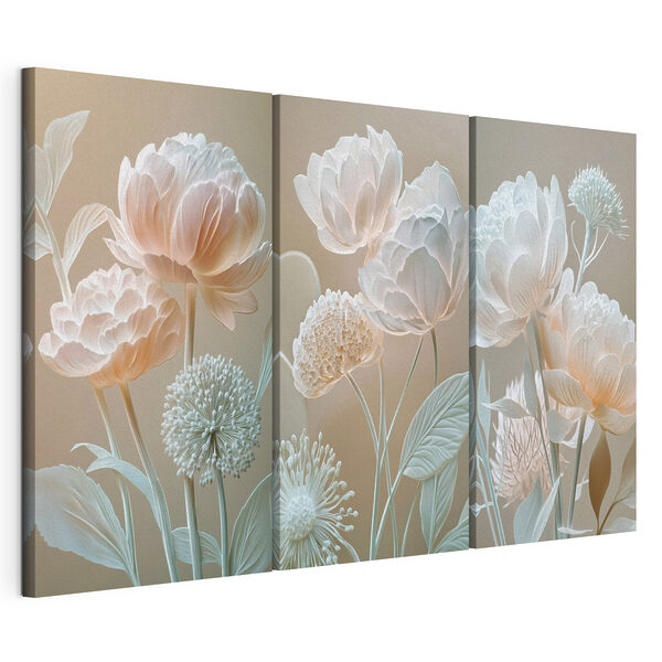 Colaj cu flori Tablou modular pe pânză Colaj cu flori