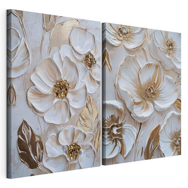 Colaj cu flori Tablou modular pe pânză Colaj cu flori