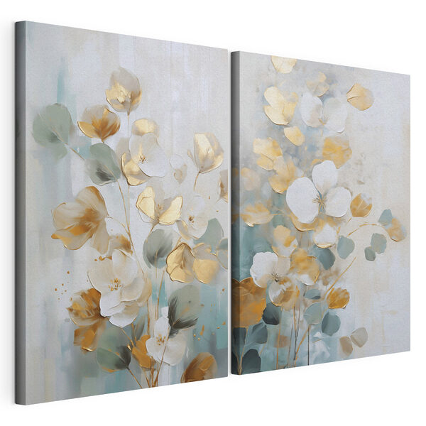 O compoziție florală elegantă, în nuanțe delicate Tablou modular pe pânză O compoziție florală elegantă, în nuanțe delicate