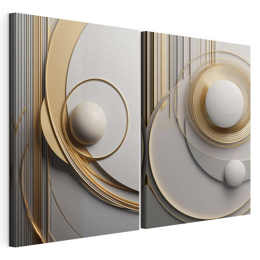 Tablou modular Design abstract cu forme fluide (SKU: m30585)