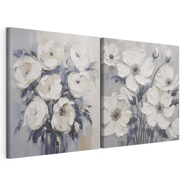 Tablou modular pe pânză Pictură cu flori pe pânză