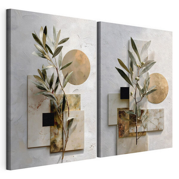 Compoziții elegante între natură și artă Tablou modular pe pânză Compoziții elegante între natură și artă