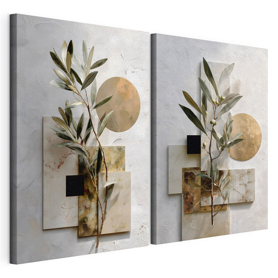Tablou modular Compoziții elegante între natură și artă (SKU: m30618)
