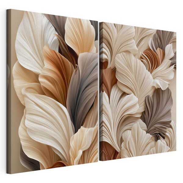 - Straturi elegante de frunze care se unduiesc Tablou modular pe pânză - Straturi elegante de frunze care se unduiesc