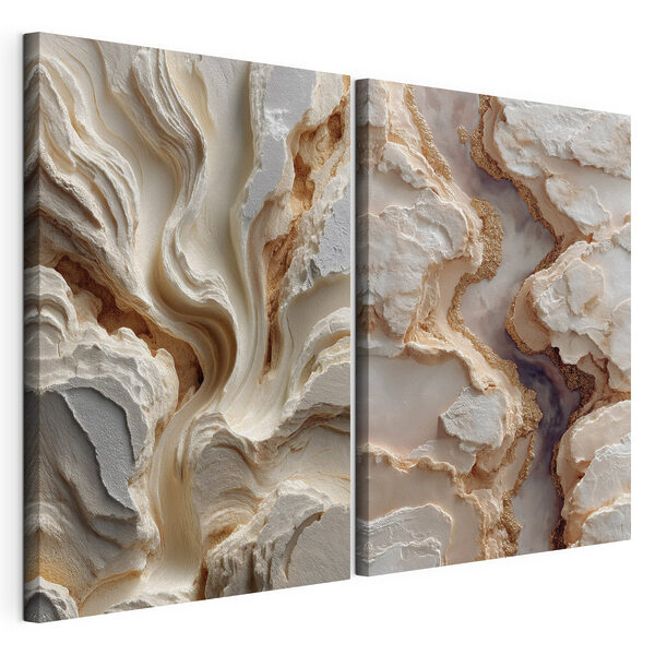 Modele curgătoare în formațiunile naturale Tablou modular pe pânză Modele curgătoare în formațiunile naturale