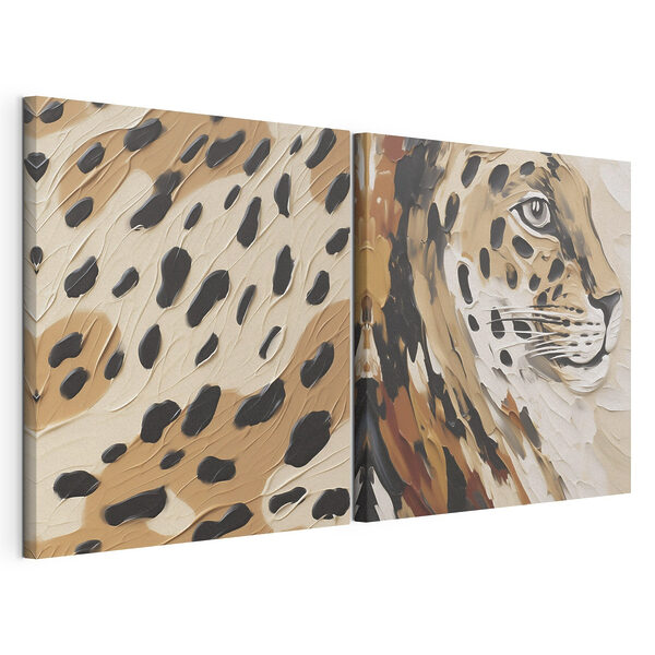 Tablou modular pe pânză Reprezentare artistică a blănii unui leopard