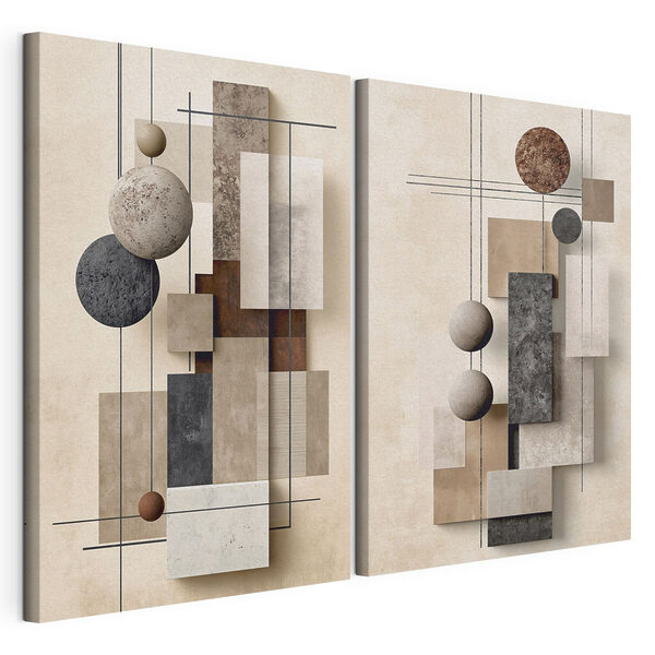 Tablou modular pe pânză Colaj artistic cu diverse forme și culori