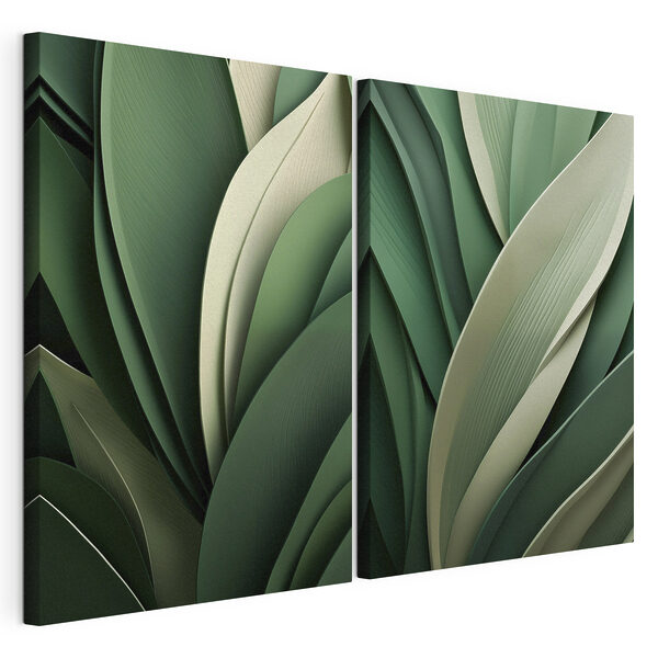 Tablou modular pe pânză Straturi elegante de nuanțe de verde