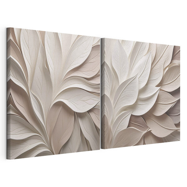 Tablou modular pe pânză Straturi delicate cu motive de frunze