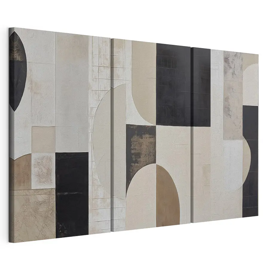 Tablou modular Model geometric alb-negru (SKU: m30786)
