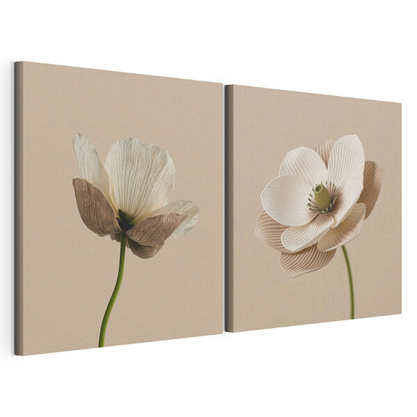 Tablou modular pe pânză Flori elegante în nuanțe delicate