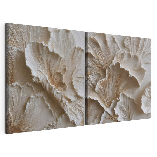 Tablou modular pe pânză Motive florale delicate în nuanțe delicate