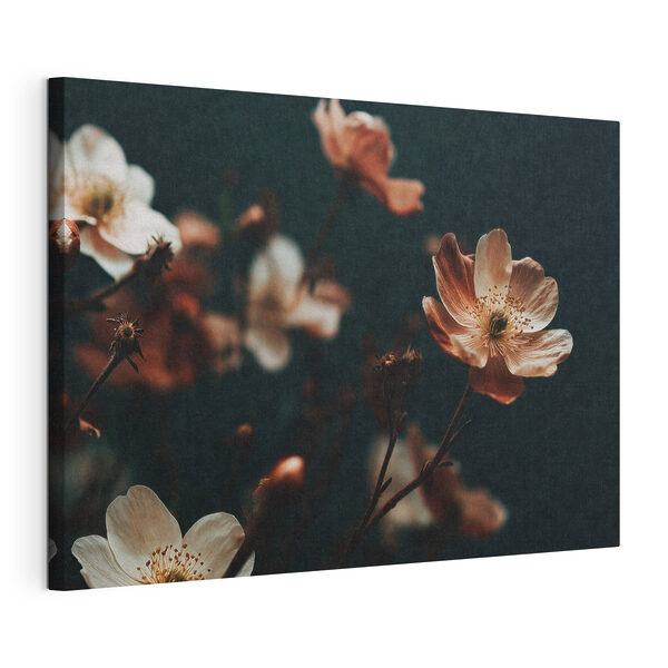 Tablou pe pânză Flori delicate într-un contrast subtil