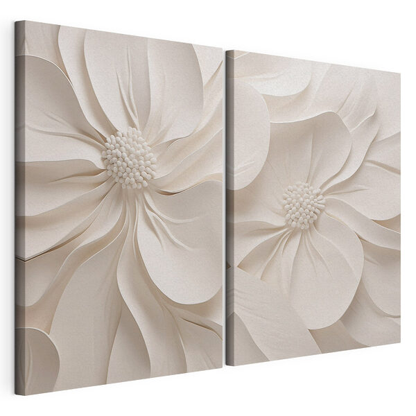 Tablou modular pe pânză Colaj de flori albe