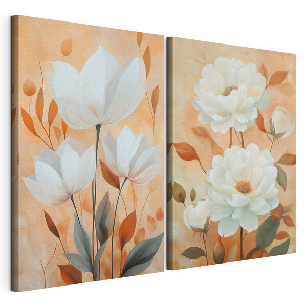 Tablou modular pe pânză Tablou cu flori albe