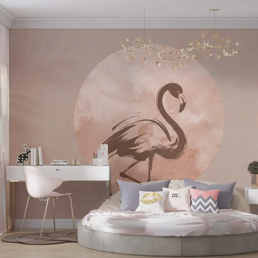 Fototapet Desen cu un flamingo pe hârtie (SKU: t00176)
